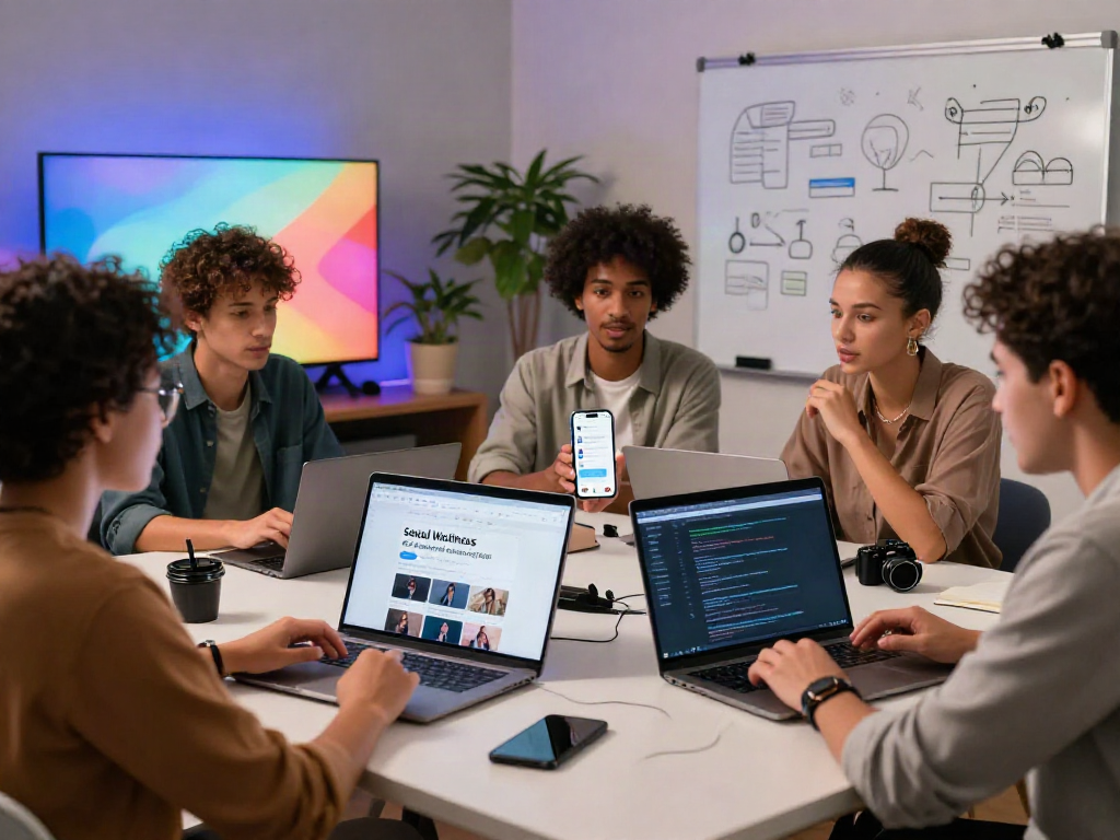 Engaging discussion on ai chat porn trends in a modern tech studio setting.